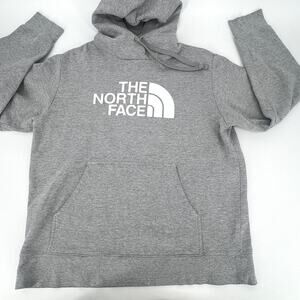 The North Face Mens Gray Half Dome Cotton Blend Hoodie Size Large Preowned